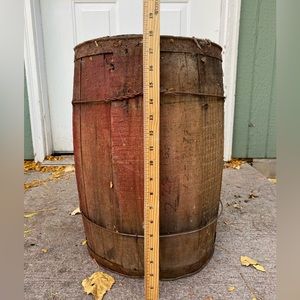 Wooden Barrel 18” rustic harvest